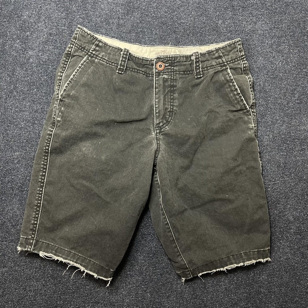 Hollister Chino Shorts Mens‎ 30 Gray Cutoff Raw Hem Distressed Casual Summer